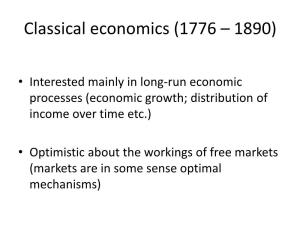 Classical Economics (1776 – 1890)