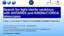 Km3net/ORCA Telescopes