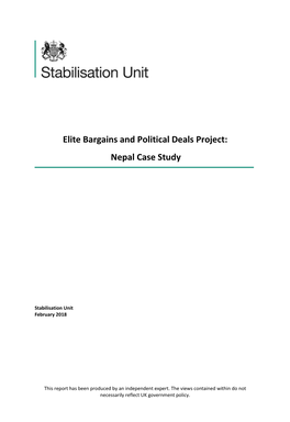 Elite Bargains and Political Deals Project: Nepal Case Study