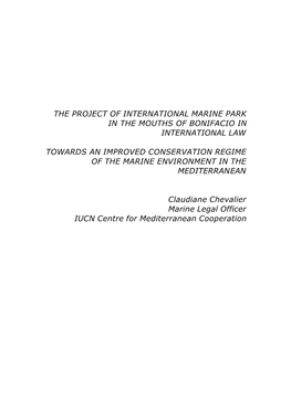 The Project of International Marine Park in the Mouths of Bonifacio in International Law