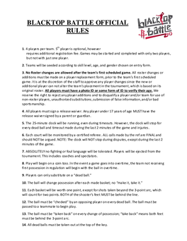 Blacktop Battle Official Rules