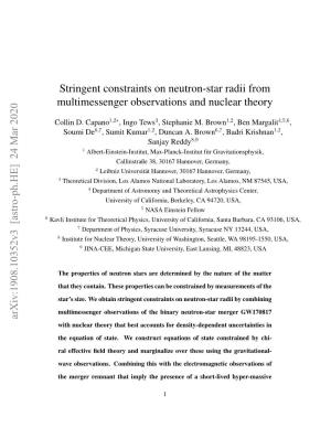 Stringent Constraints on Neutron-Star Radii from Multimessenger Observations and Nuclear Theory