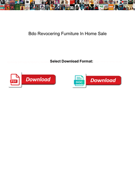 Bdo Revocering Furniture in Home Sale