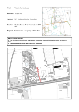 Ward Whimple and Rockbeare Reference 19/1606/FUL Applicant