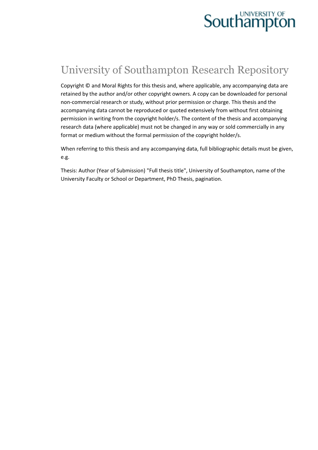 University of Southampton Research Repository