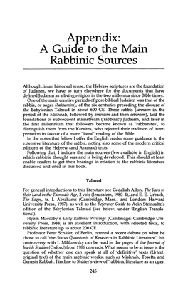Appendix: a Guide to the Main Rabbinic Sources