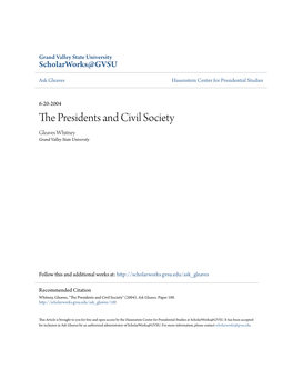 The Presidents and Civil Society - Hauenstein Center for Presidential Studi