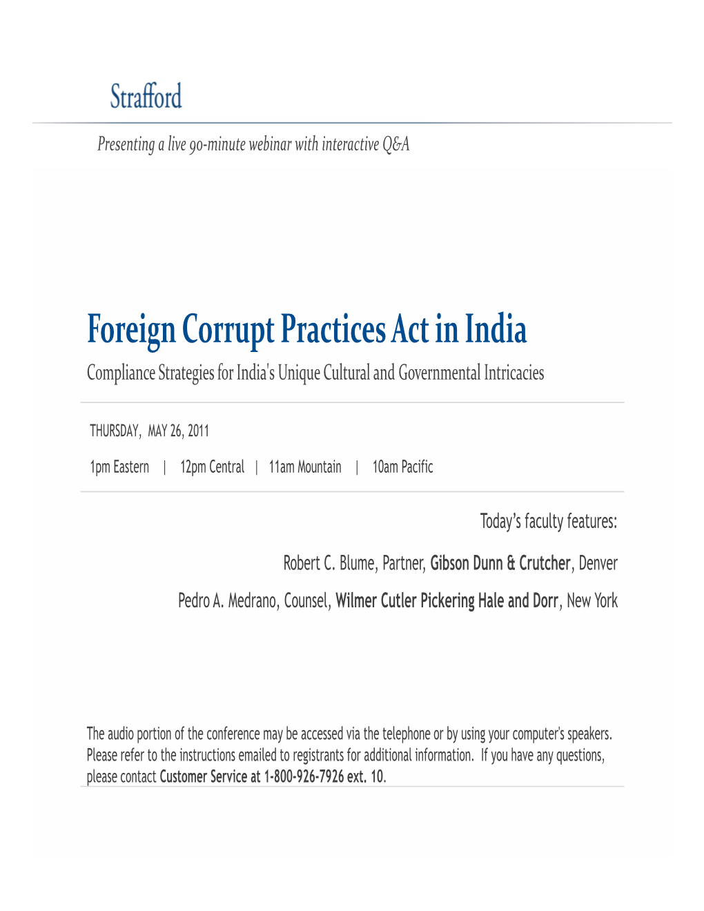 Foreign Corrupt Practices Act in India Compliance Strategies for India's Unique Cultural and Governmental Intricacies