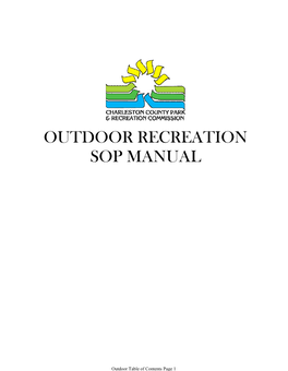 Outdoor Recreation Sop Manual