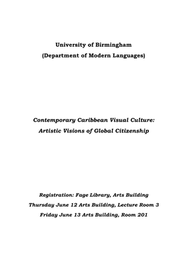 Contemporary Caribbean Visual Culture: Artistic Visions of Global Citizenship