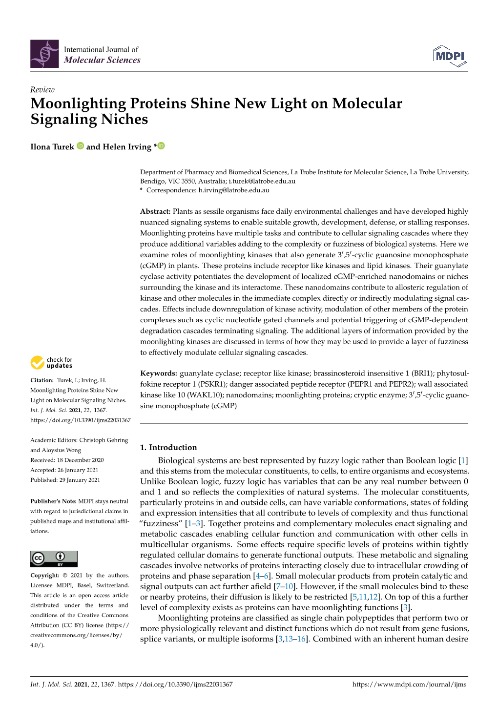 Moonlighting Proteins Shine New Light on Molecular Signaling Niches