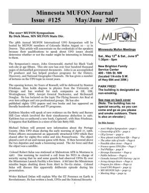 Minnesota MUFON Journal Issue #125 May/June 2007