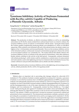 Tyrosinase Inhibitory Activity of Soybeans Fermented with Bacillus Subtilis Capable of Producing a Phenolic Glycoside, Arbutin