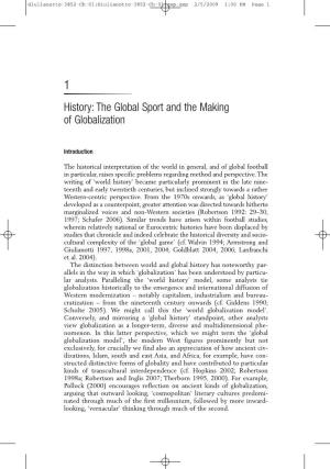 History: the Global Sport and the Making of Globalization