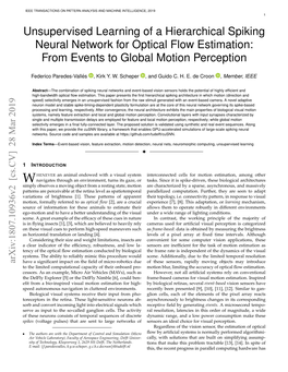 Unsupervised Learning of a Hierarchical Spiking Neural Network for Optical Flow Estimation: from Events to Global Motion Perception