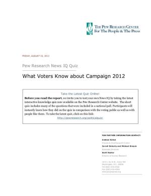 What Voters Know About Campaign 2012