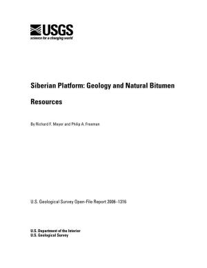Siberian Platform: Geology and Natural Bitumen