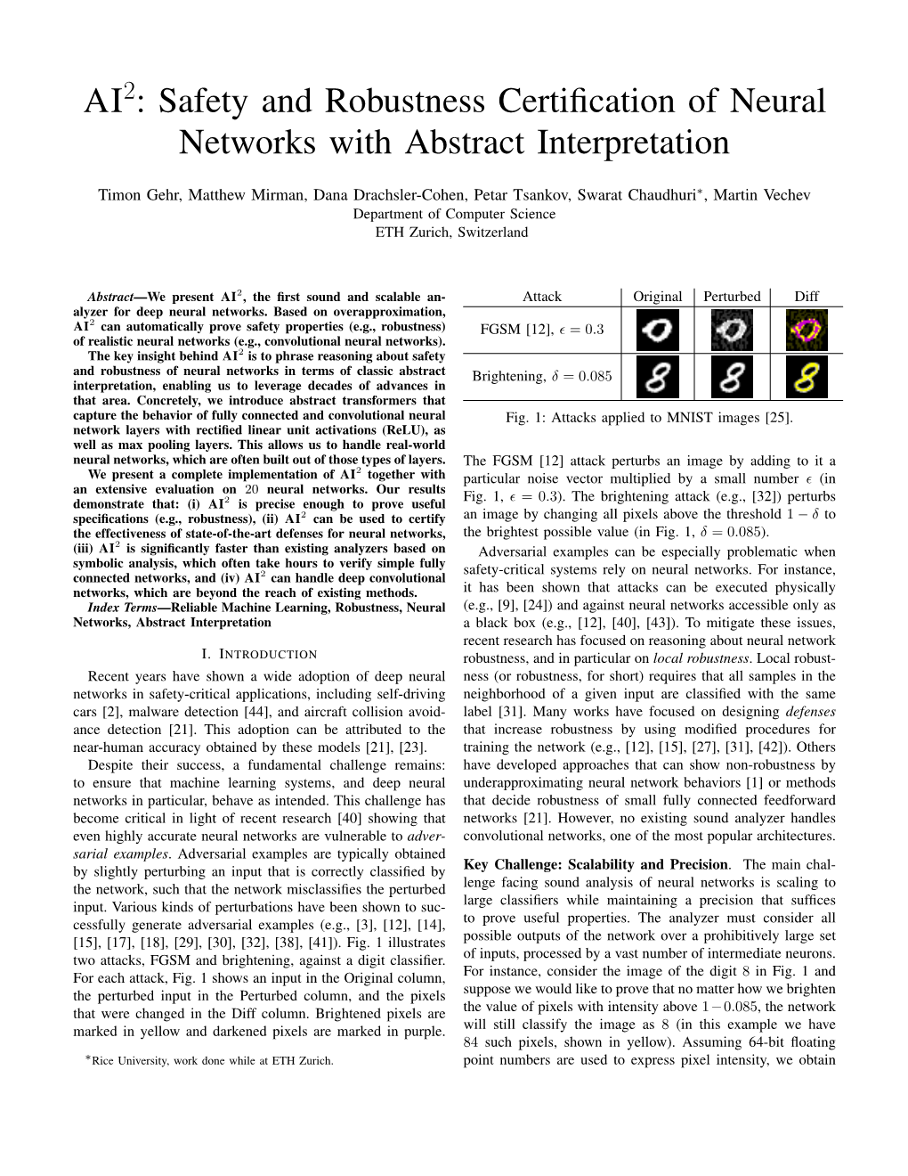 Safety and Robustness Certification of Neural Networks with Abstract