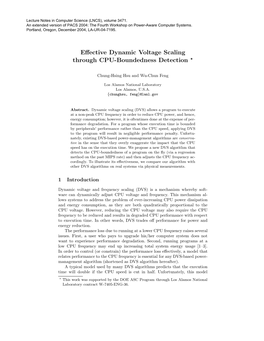 Effective Dynamic Voltage Scaling Through CPU-Boundedness Detection