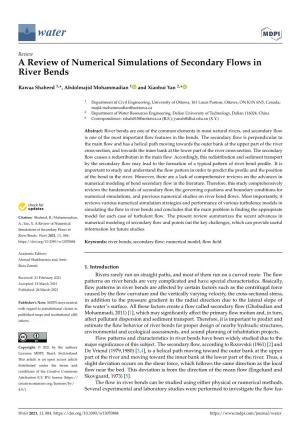 A Review of Numerical Simulations of Secondary Flows in River Bends