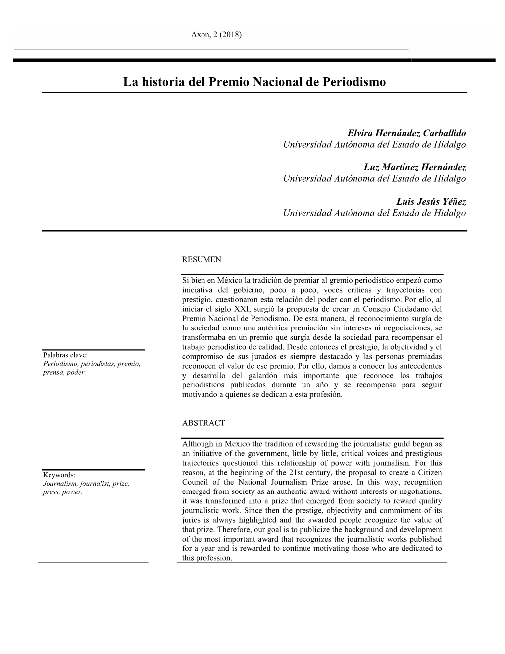 La Historia Del Premio Nacional De Periodismo