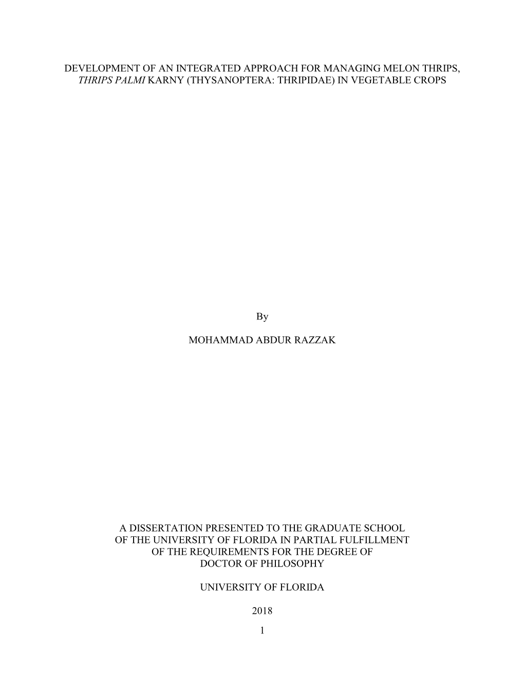 University of Florida Thesis Or Dissertation Formatting