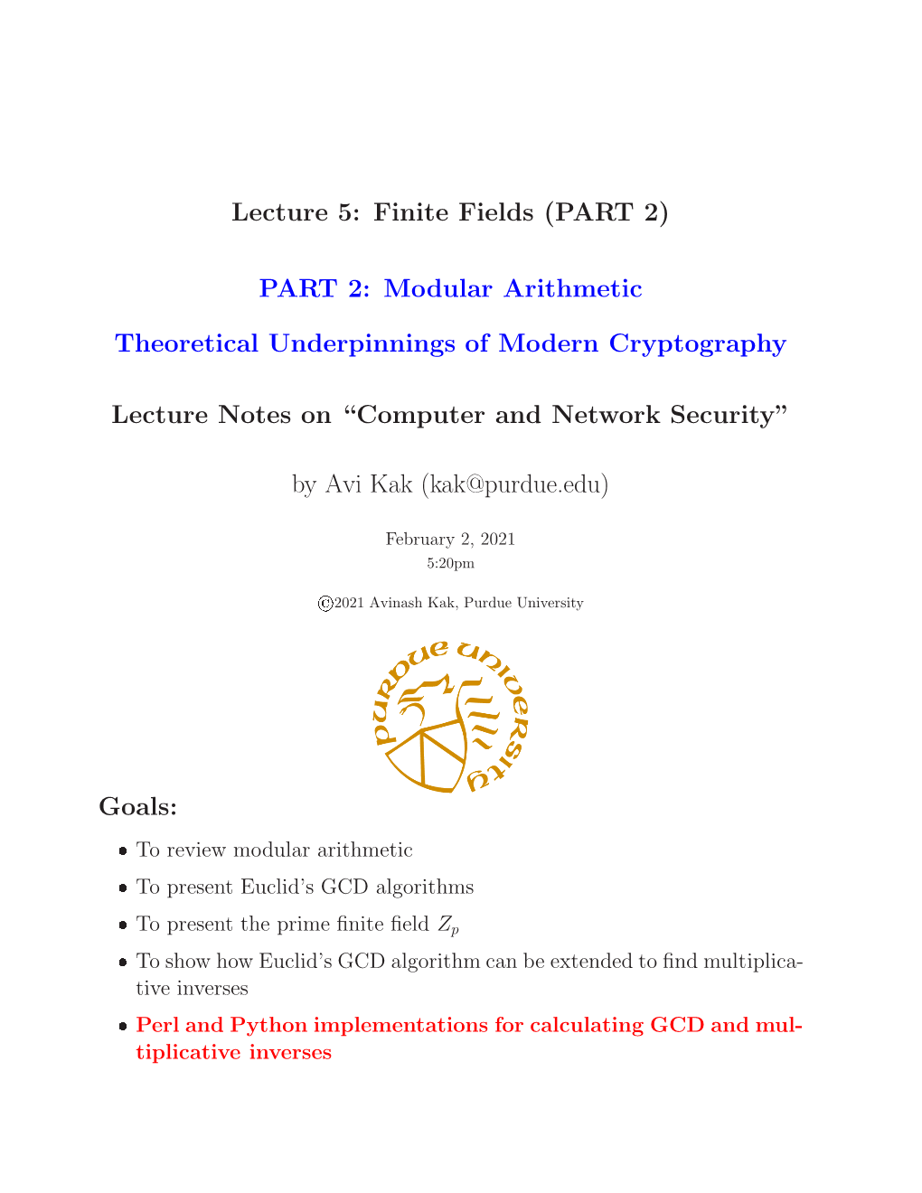 Finite Fields (PART 2): Modular Arithmetic