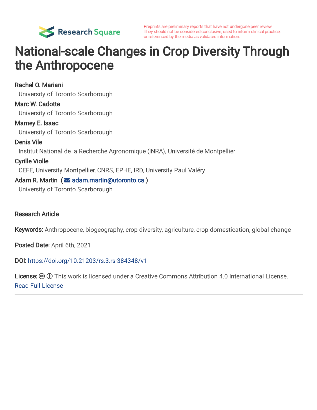 Research Article Full Title: National-Scale