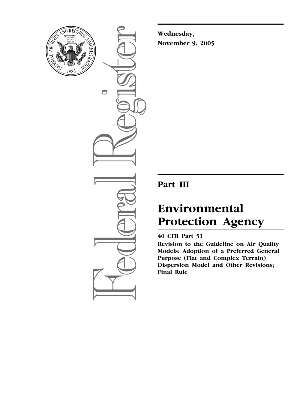 Environmental Protection Agency