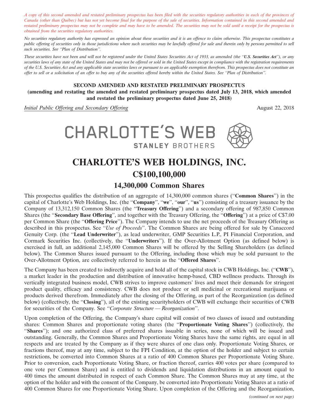 Charlotte's Web Holdings, Inc