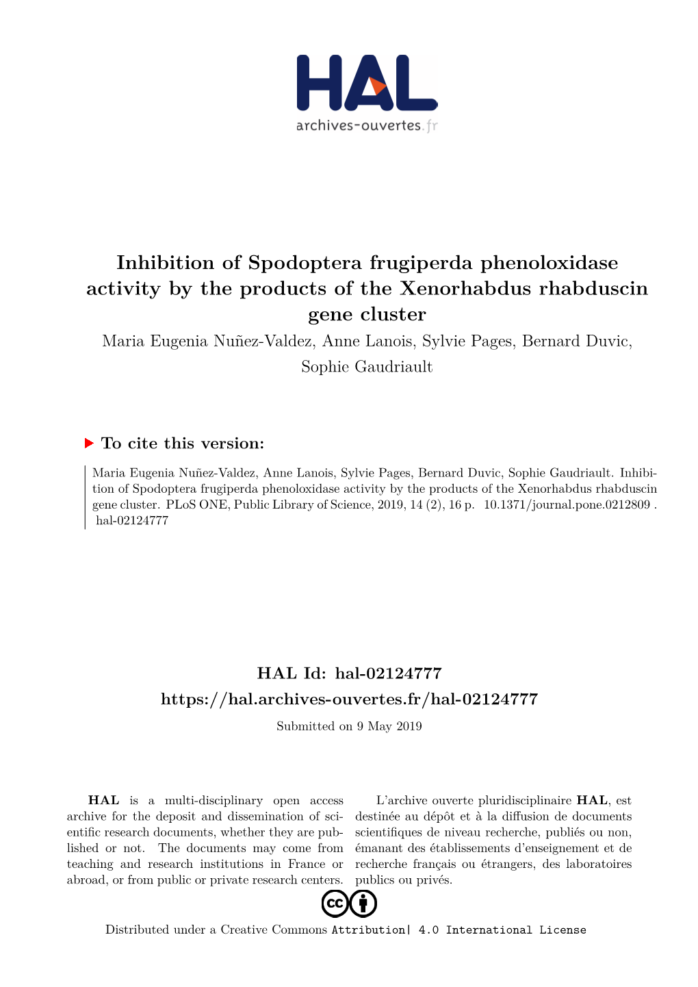 Inhibition of Spodoptera Frugiperda Phenoloxidase Activity by The