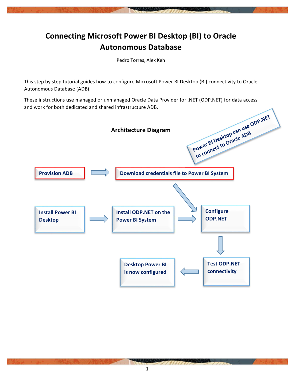 Connecting Microsoft Power BI Desktop (BI) to Oracle Autonomous Database