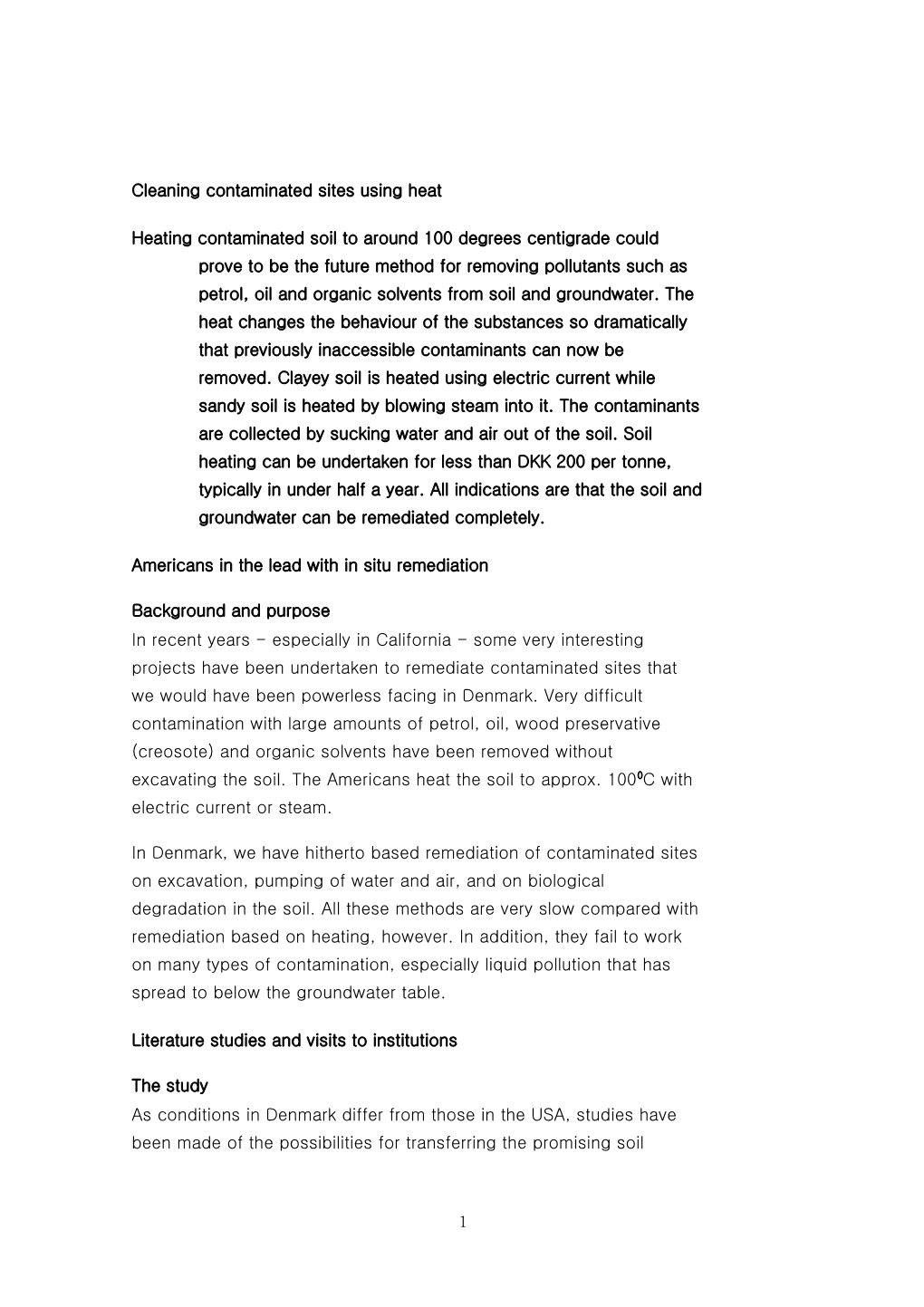 Cleaning Contaminated Sites Using Heat