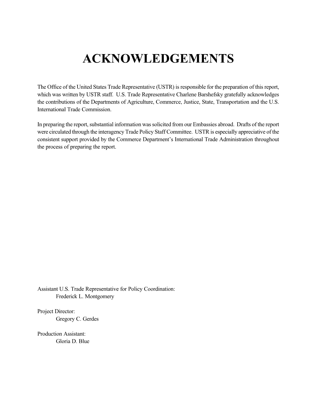 1998 National Trade Estimate Report on Foreign Trade Barriers (NTE) Is the Thirteenth in an Annual Series That Surveys Significant Foreign Barriers to U.S