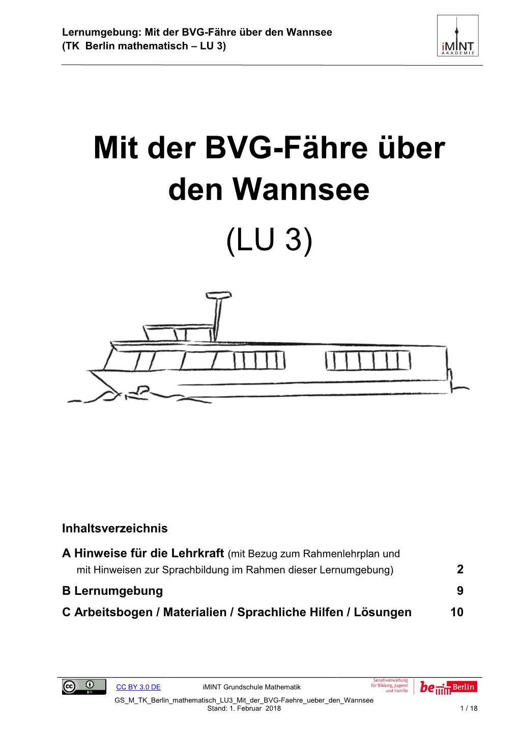 Mit Der BVG-Fähre Über Den Wannsee (TK Berlin Mathematisch – LU 3)