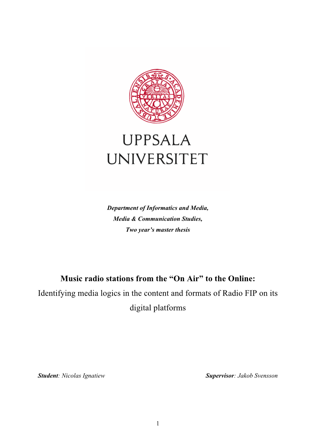 Identifying Media Logics in the Content and Formats of Radio FIP on Its Digital Platforms