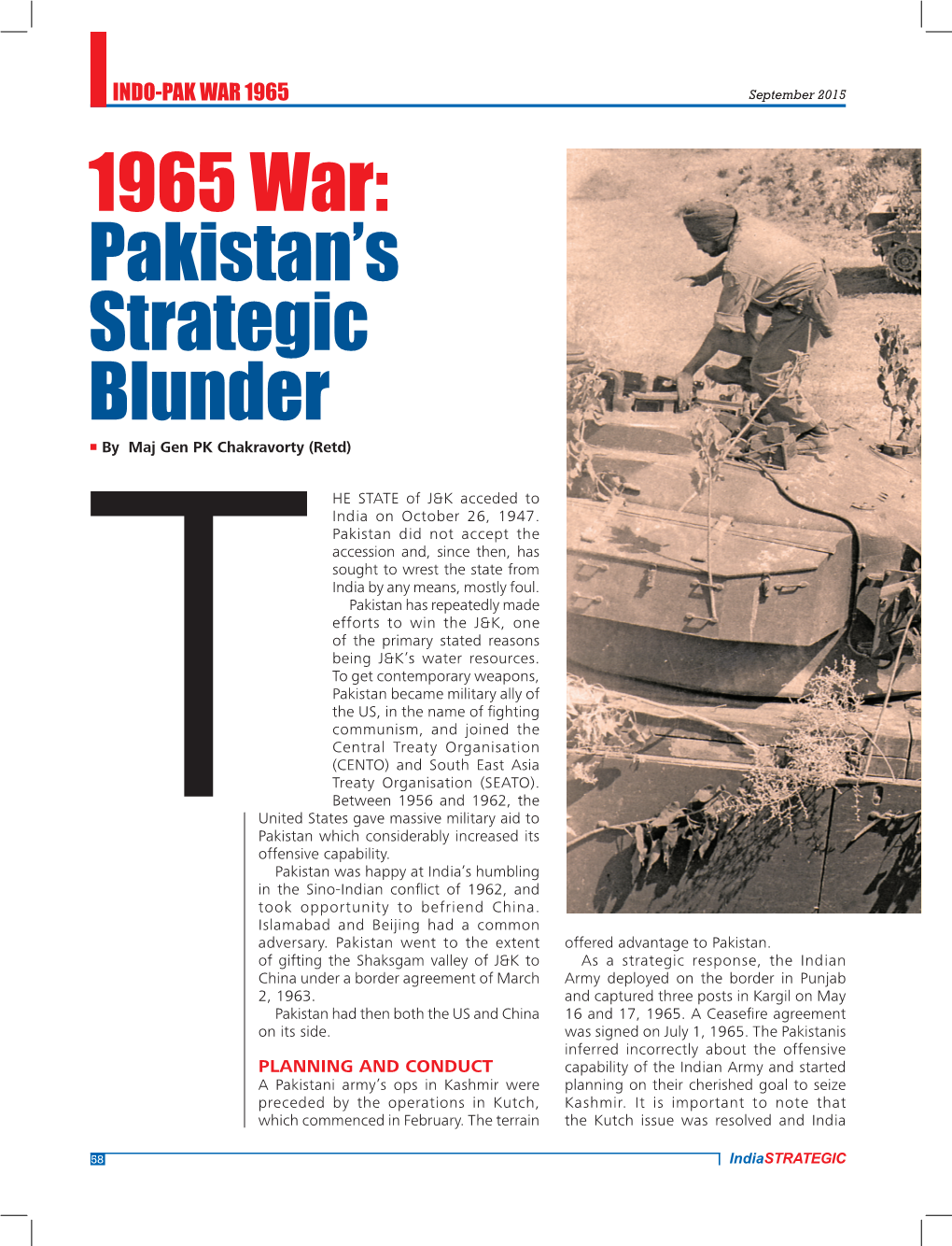 1965 War: Pakistan's Strategic Blunder