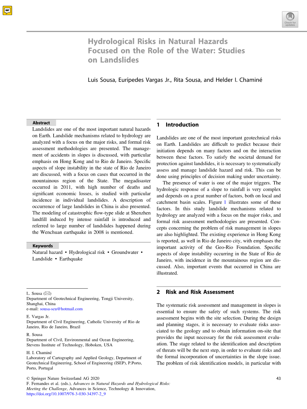 Studies on Landslides