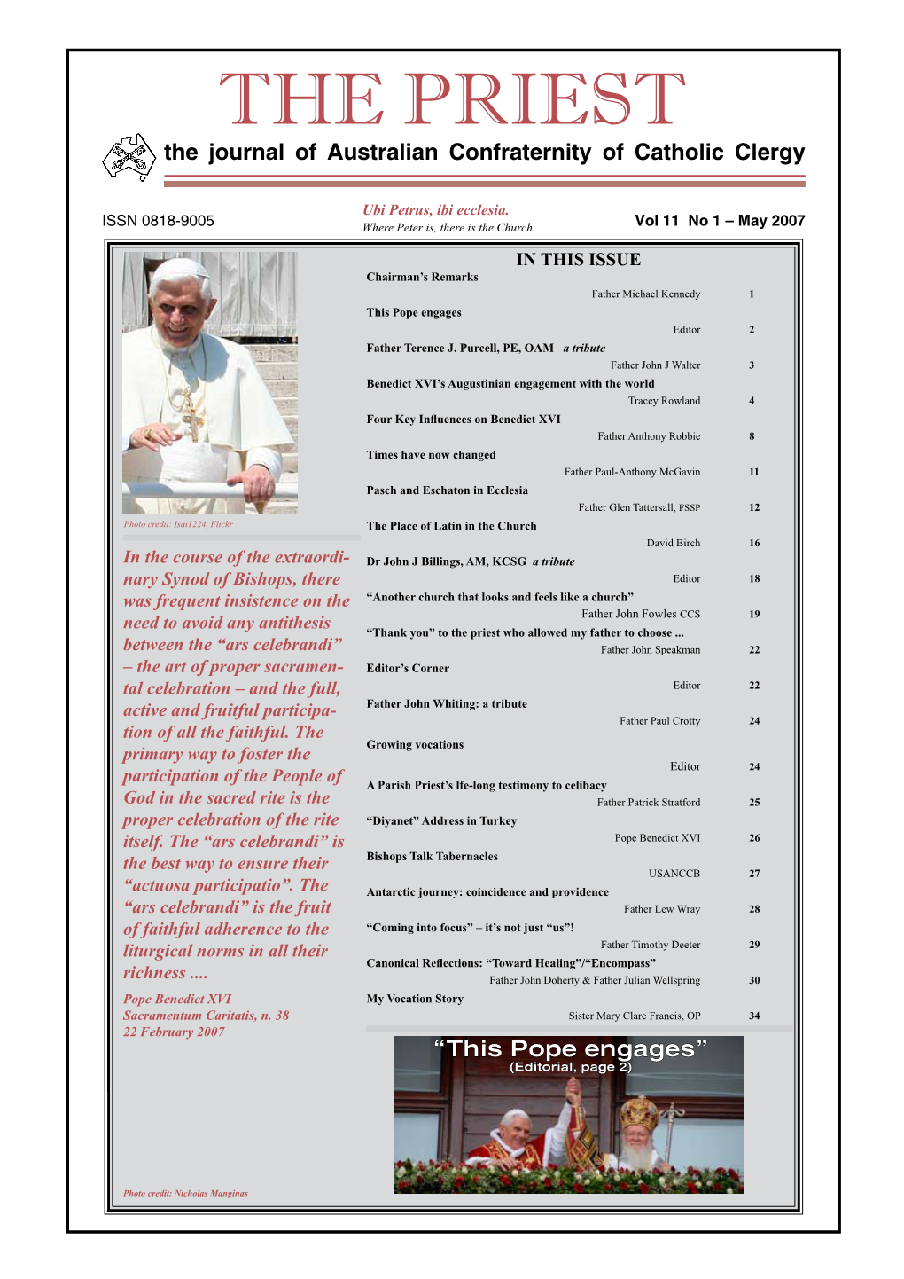 THE PRIEST the Journal of Australian Confraternity of Catholic Clergy