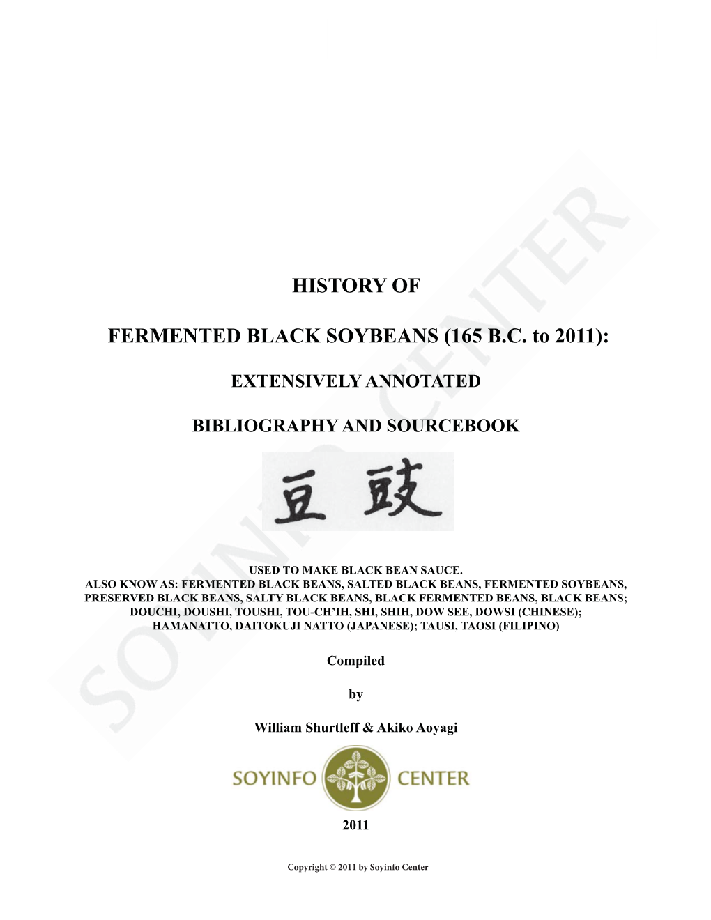 History of Fermented Black Soybeans 1