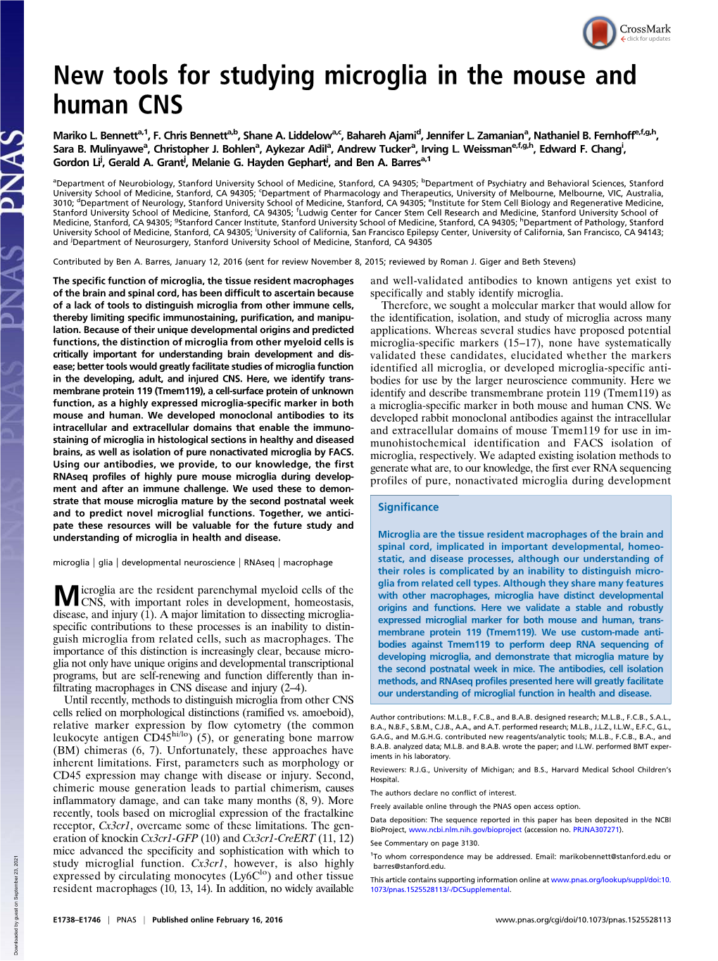 New Tools for Studying Microglia in the Mouse and Human CNS