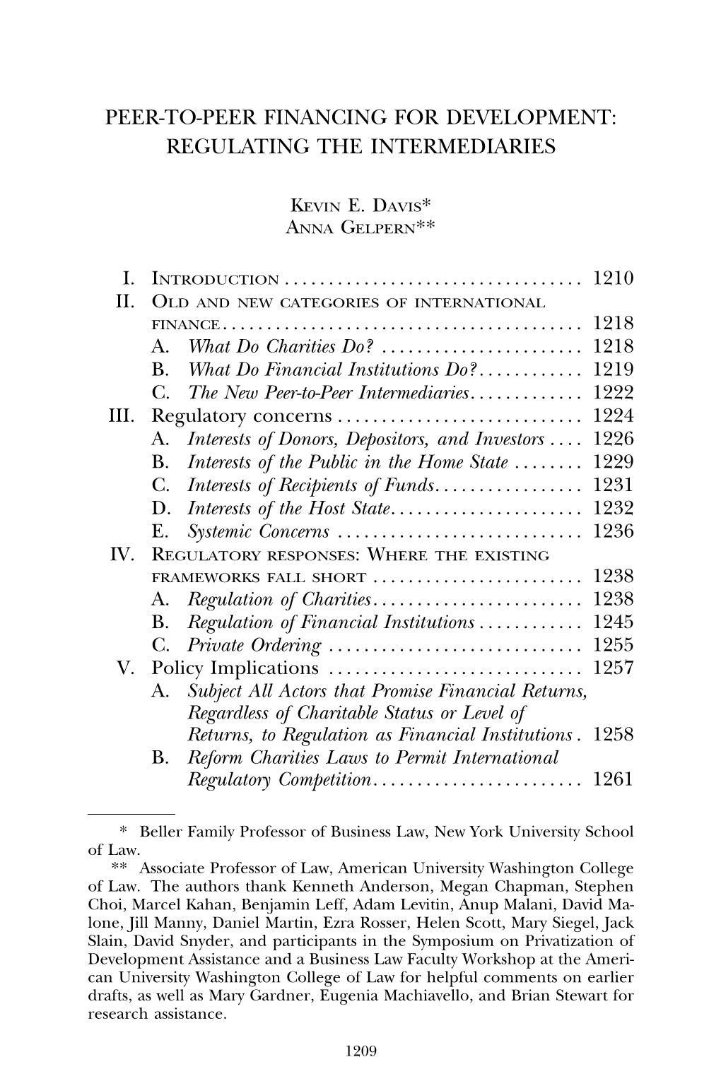 Peer-To-Peer Financing for Development: Regulating the Intermediaries