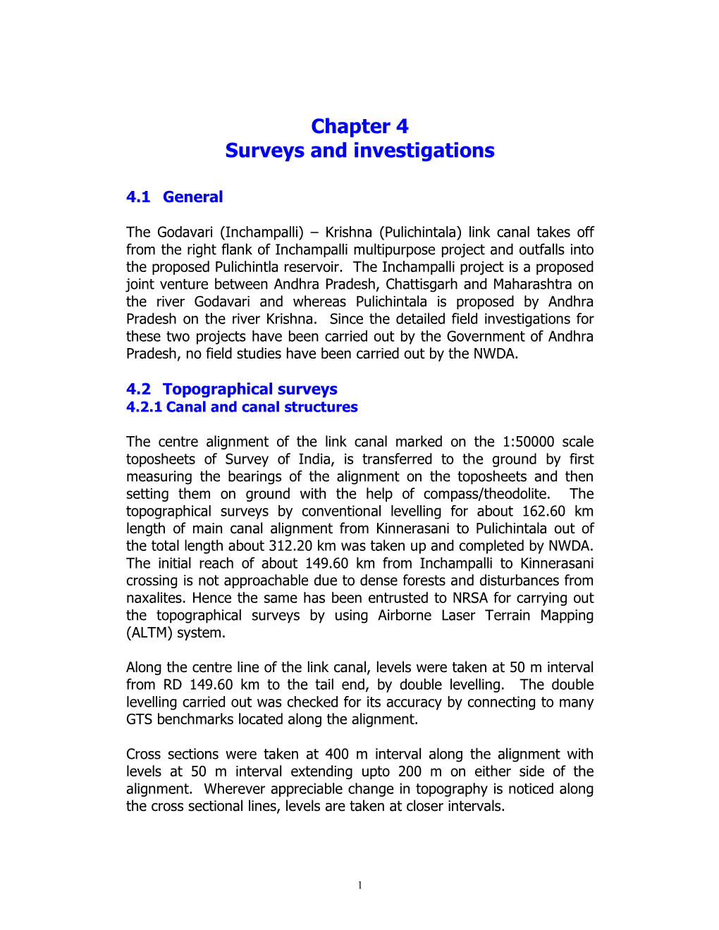 Chapter 4 Surveys and Investigations