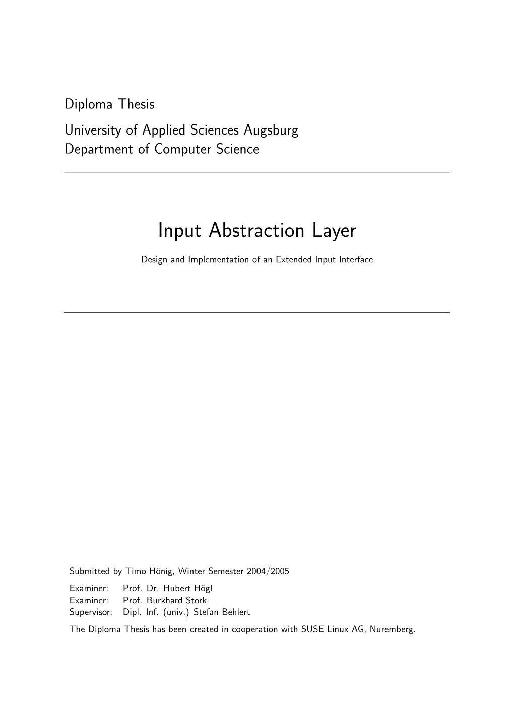 Input Abstraction Layer