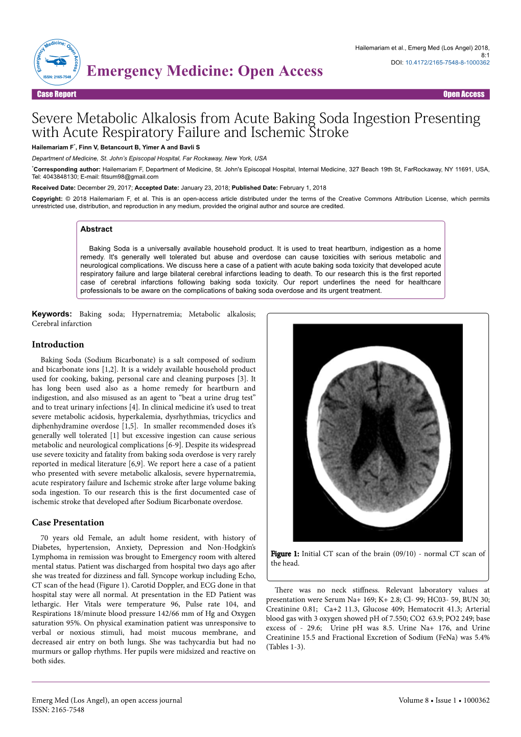 Severe Metabolic Alkalosis from Acute Baking Soda Ingestion Presenting