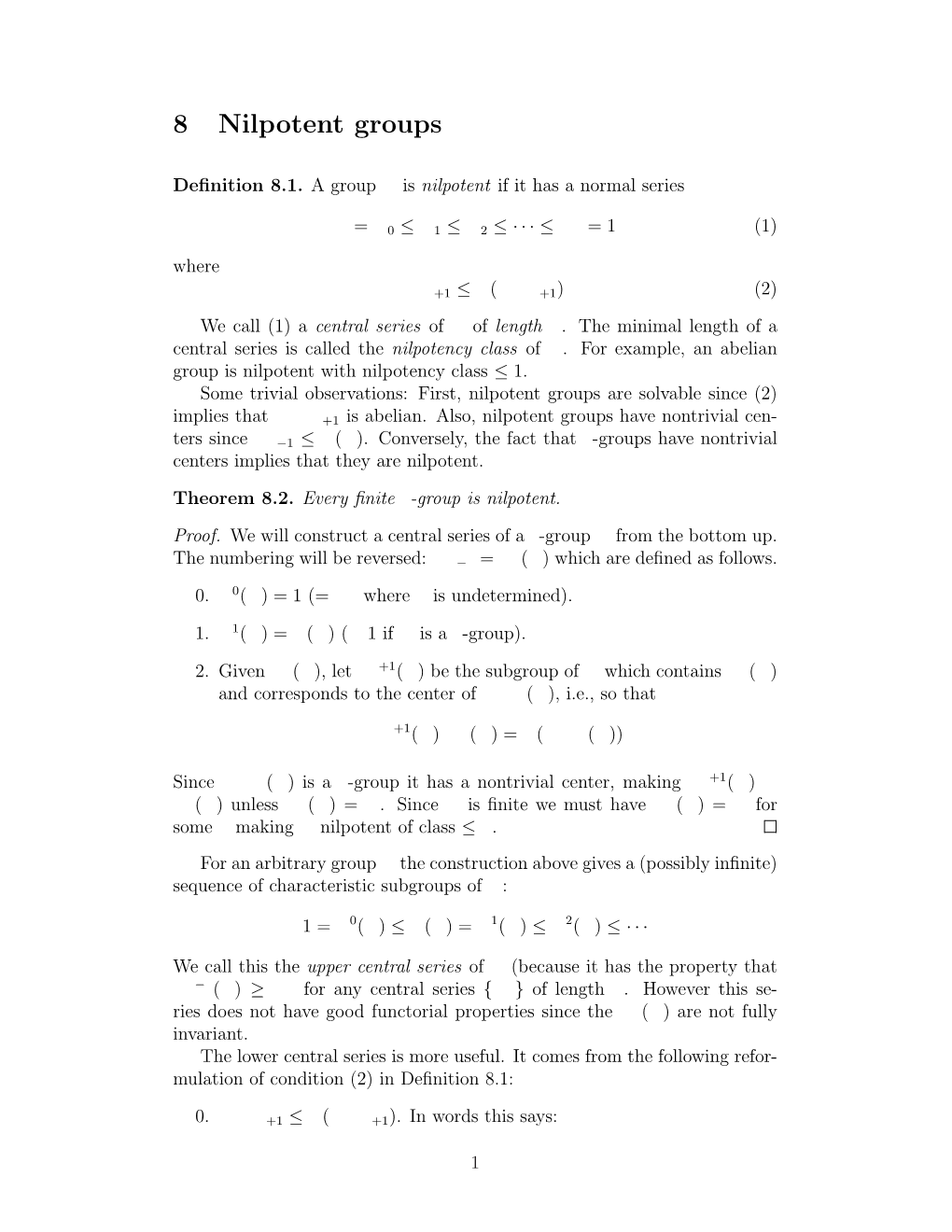 8 Nilpotent Groups