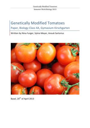 Genetically Modified Tomatoes Semester Work Biology 2013