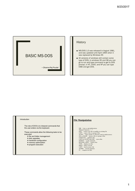 Basic Ms-Dos