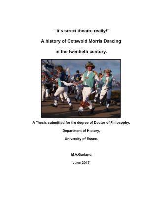 A History of Cotswold Morris Dancing in the Twentieth Century