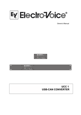 UCC 1 USB-CAN CONVERTER Contents